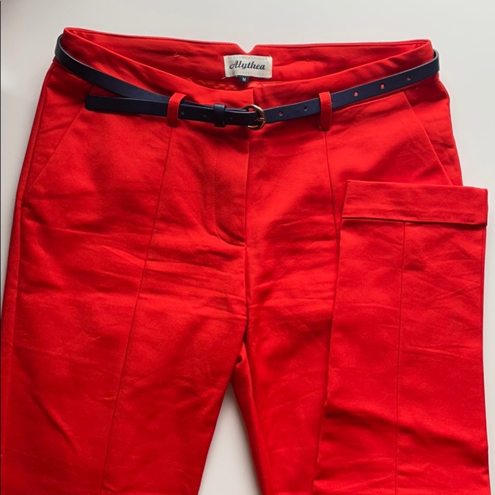 Alythea orange ankle dress pants